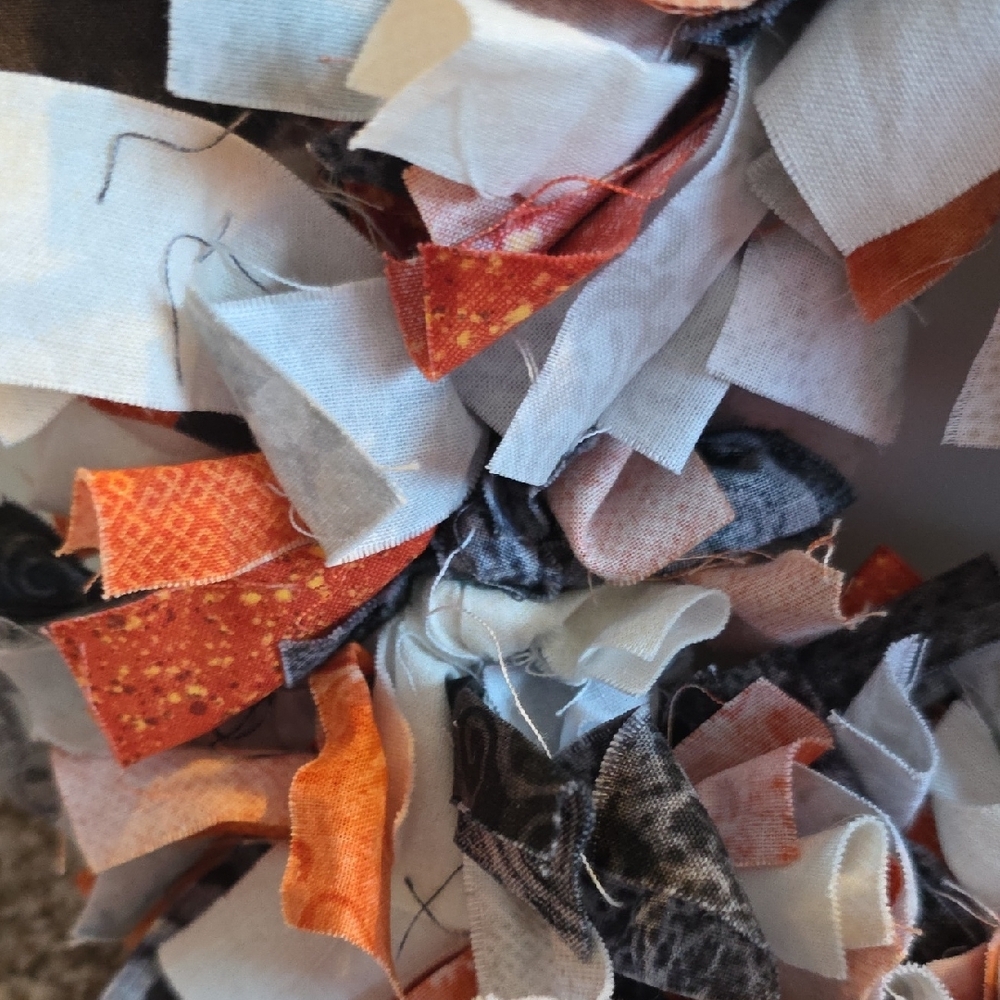 Fall Halloween Wreath - Colorful Fabric Wreath - Picture 3 of 5